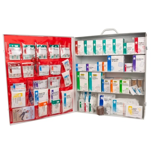 HART OSHA Extra-Wide 4-Shelf First Aid Station