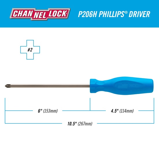 Channellock #2×6″ Phillips Screwdriver - Image 2
