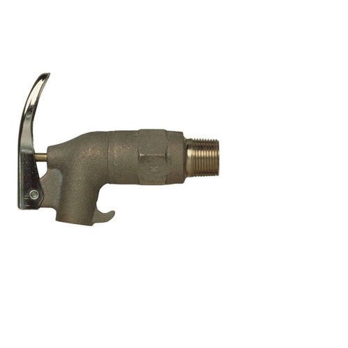 Justrite Brass Safety Drum Faucet For Viscous Liquids, 3/4" NPT Bung, No Flame Arrester