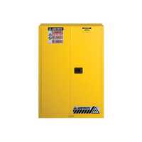 Justrite 45 Gallon, 2 Shelves, 2 Doors, Manual Close, Flammable Cabinet, Sure-Grip® EX, Yellow - 894500