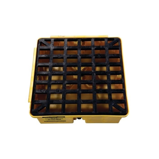 Eagle Manufacturing 1 Drum 15 Gallon Sump Capacity Modular Spill Containment Platform with Drain Yellow - Image 3