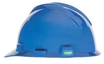 MSA V-Gard Slotted Cap, Blue, w/Fas-Trac III Suspension - Image 2