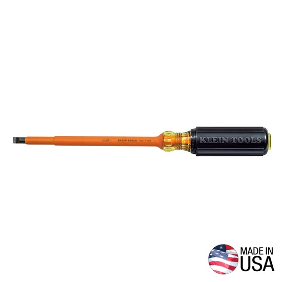 Klein Tools Insulated Screwdriver, 1/4-Inch Cabinet, 4-Inch Round Shank - Image 4
