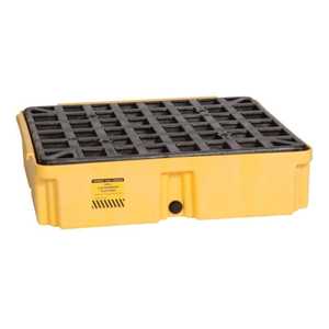 Eagle Manufacturing 1 Drum 15 Gallon Sump Capacity Modular Spill Containment Platform with Drain Yellow