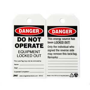 ZING Eco Safety Tag Danger Do Not Operate 10 Pack