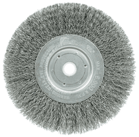Weiler 6" Narrow Face Crimped Wire Wheel, .014" Steel Fill, 5/8"-1/2" Arbor Hole