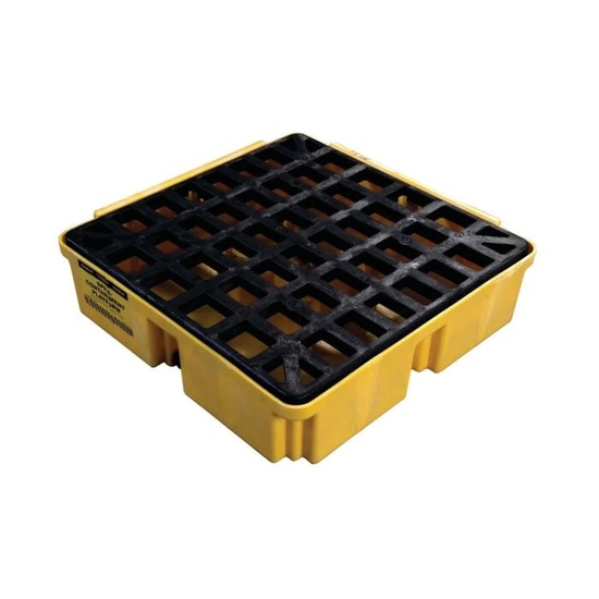 Eagle Manufacturing 1 Drum 15 Gallon Sump Capacity Modular Spill Containment Platform with Drain Yellow - Image 5