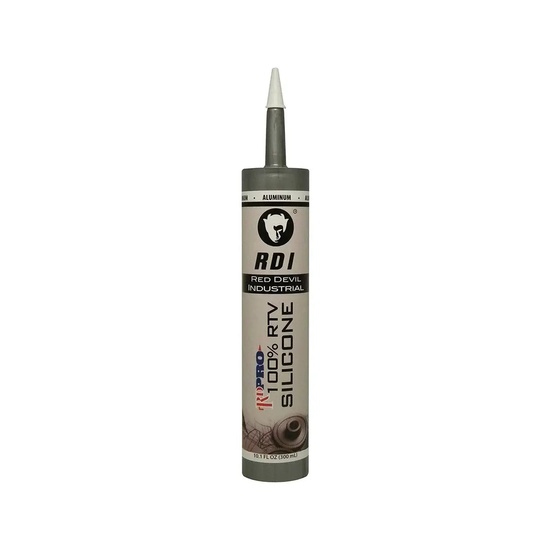 Red Devil RD PRO Industrial Grade RTV 100% Silicone Sealant – Aluminum Gray – 10.1 oz 12-Pack - Image 1