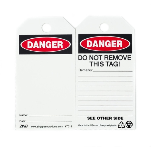 ZING Eco Safety Tag Danger 10 Pack