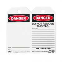 ZING Eco Safety Tag Danger 10 Pack