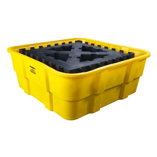 Eagle Manufacturing 400 Gallon Sump Capacity IBC Containment Unit with Polyethylene Platform No Drain Yellow - Image 4