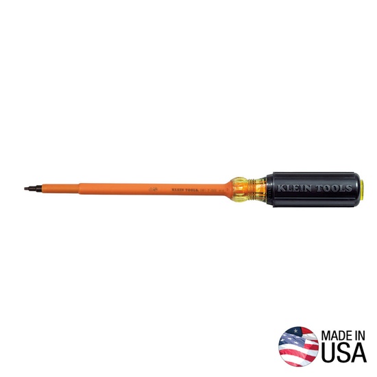 Klein Tools Insulated Screwdriver, 1/4-Inch Cabinet, 4-Inch Round Shank - Image 2