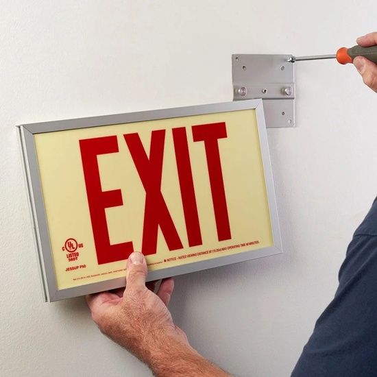 Photoluminescent Exit Sign with Aluminum Frame 50FT - Image 4