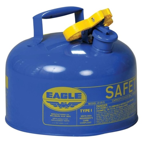 Eagle Manufacturing 2.5 Gallon Steel Safety Can for Kerosene Type I Flame Arrester Blue