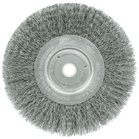 Weiler 6" Narrow Face Crimped Wire Wheel, .014" Steel Fill, 5/8"-1/2" Arbor Hole