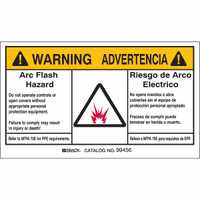 Brady Bilingual WARNING Arc Flash Hazard Labels