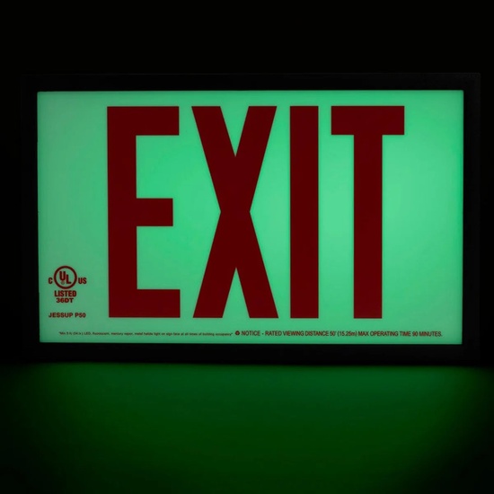 Photoluminescent Exit Sign with Plastic Frame 50FT - Image 2