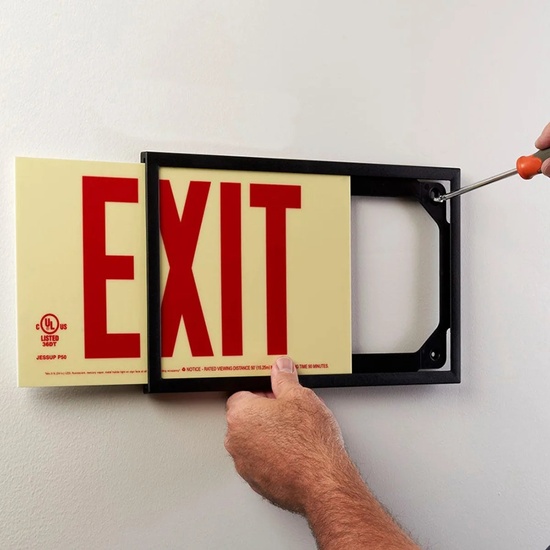 Photoluminescent Exit Sign with Plastic Frame 50FT - Image 3