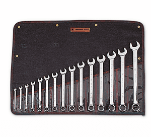 Wright Tool Combination Wrench WRIGHTGRIP® 20 15 Piece Set - 12 Point Full Polish 5/16" - 1-1/4"
