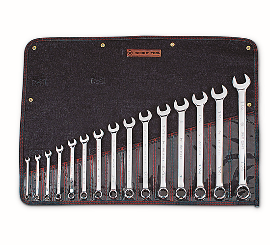 Wright Tool Combination Wrench WRIGHTGRIP® 20 15 Piece Set - 12 Point Full Polish 5/16" - 1-1/4" - Image 1