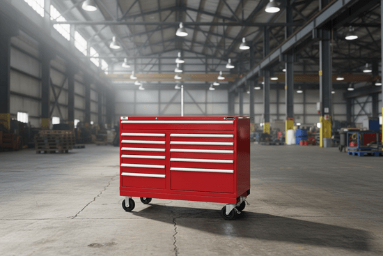 Wright Tool 46" 12 Drawer Heavy Duty Roller Cabinet 46-1/2"Wide x 27-3/4"High x 27-3/4"Deep with Security Lock and 2 Keys 2 Handles 4 Casters - Image 2