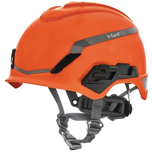 MSA V-Gard H1 Safety Helmet Orange No Vent Fas-Trac III Pivot Suspension