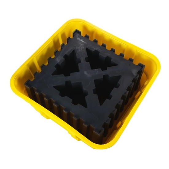 Eagle Manufacturing 400 Gallon Sump Capacity IBC Containment Unit with Polyethylene Platform No Drain Yellow - Image 3