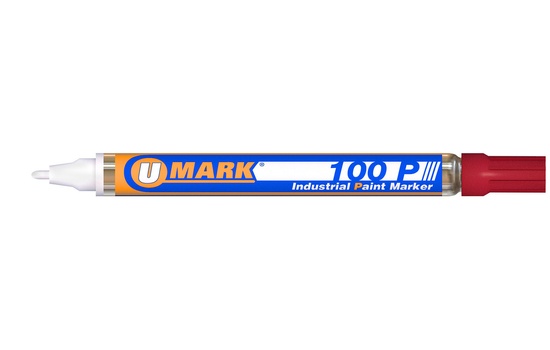 U-Mark 100P Fine Line Industrial Paint Marker – Red - Image 1
