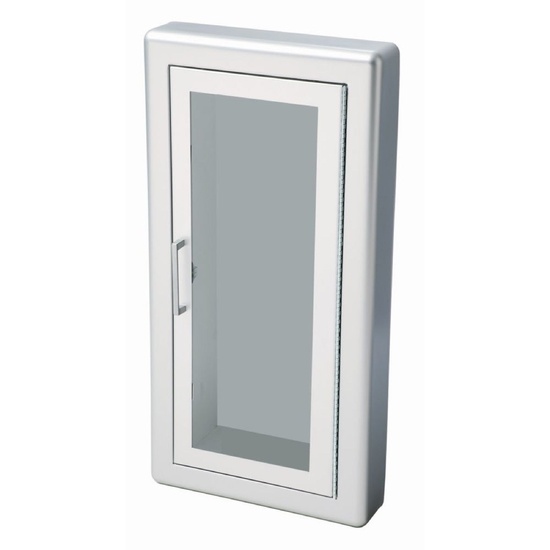 JL Industries Academy Aluminum Semi-Recessed Fire Extinguisher Cabinet 10 lb 1027F10 - Image 1