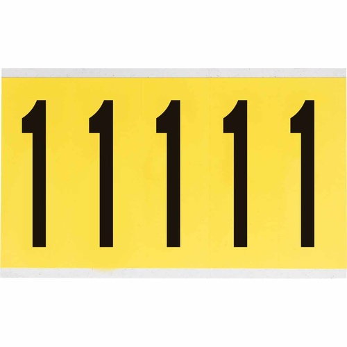Brady 3.875" Character Height Black on Yellow Repositionable Numbers and Letters