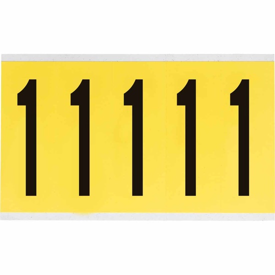 Brady 3.875" Character Height Black on Yellow Repositionable Numbers and Letters - Image 1