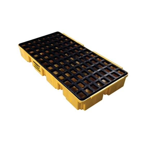 Eagle Manufacturing 2 Drum 30 Gallon Sump Capacity Modular Spill Containment Platform without Drain Yellow - Image 2