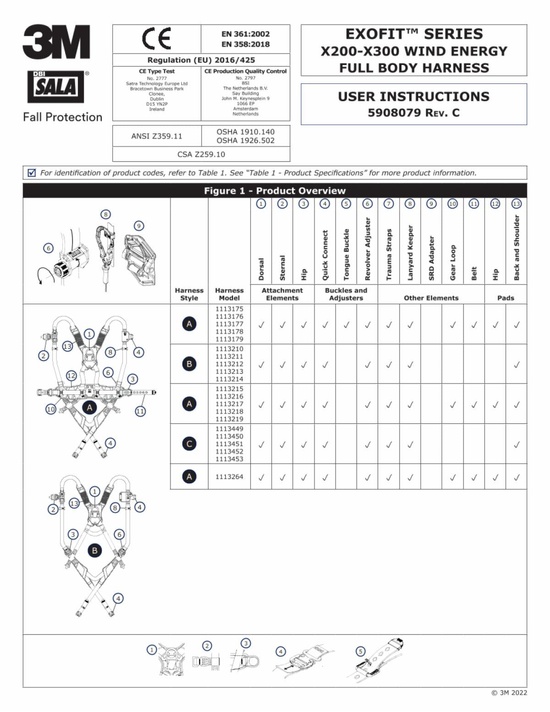 3M DBI-SALA ExoFit NEX Construction Harness Back & Side D-Rings Quick-Connect X-Large - Image 2