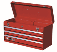 Wright Tool 21" 3 Drawer Portable Handbox Red w/3 Drawers Chrome Catches Lock - 21" Wide x 8-3/4" Deep x 12" High
