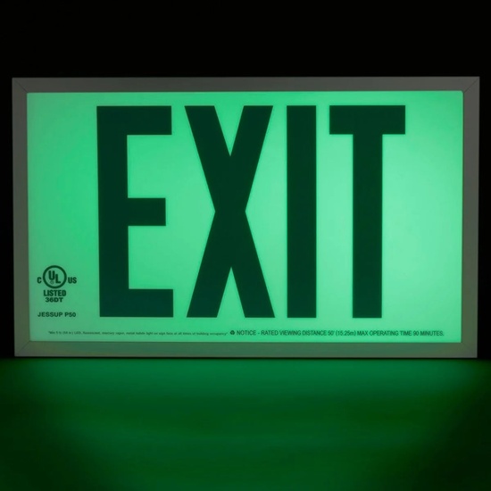 Photoluminescent Exit Sign with Aluminum Frame 50FT - Image 7