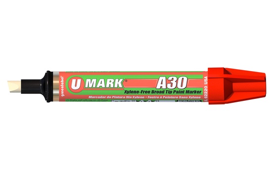 U-Mark A30 Broad Tip Paint Marker – Red (6/box) - Image 1