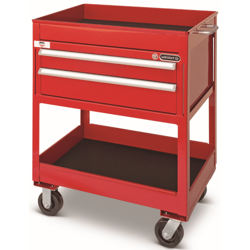 Wright Tool 30" 2 Drawer Heavy Duty Utility Cart 30"W X 42"H X 22"D Top Shelf