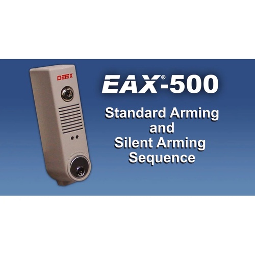 Detex EAX500MC65 Surface Mount Battery Alarm with Mortise Cylinder Gray Finish