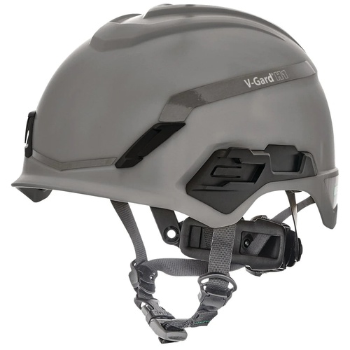 MSA V-Gard H1 Safety Helmet Gray No Vent Fas-Trac III Pivot Suspension