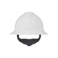 MSA V-Gard Slotted Full-Brim Hard Hat, White, w/Fas-Trac III Suspension