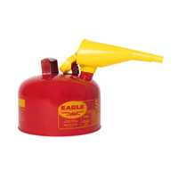 Eagle Manufacturing 2.5 Gallon Steel Safety Can for Flammables Type I Flame Arrester Funnel Red