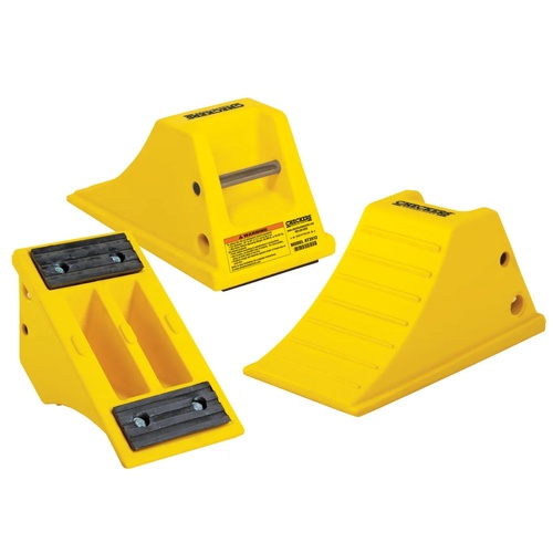 Checkers All-Terrain Heavy-Duty Wheel Chock with Rubber Pad 40 Ton Capacity 28-38 in. Tires