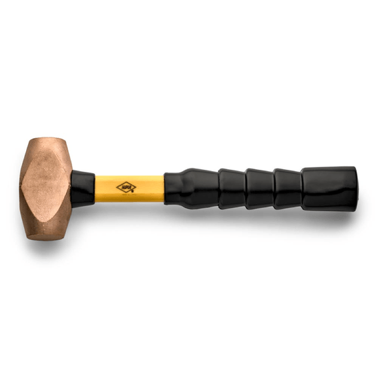 Wright Tool Brass Hammer 1-3/8" Face w/12" Super Grip Fiberglass Handle - Nupla 30025 - 25 lbs - Image 1