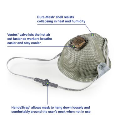Moldex 2700N95 Disposable HandyStrap® Particulate Respirator with Ventex® Valve, Med/Large, NIOSH Approved - Image 2