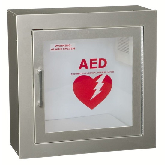 JL Industries LifeStart Aluminum Semi-Recessed AED Cabinet 1425F12 - Image 1