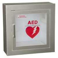 JL Industries LifeStart Aluminum Semi-Recessed AED Cabinet 1425F12