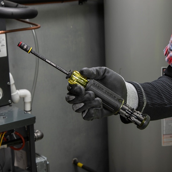 Klein Tools 14-in-1 HVAC Adjustable-Length Impact Screwdriver with Flip Socket - Image 5