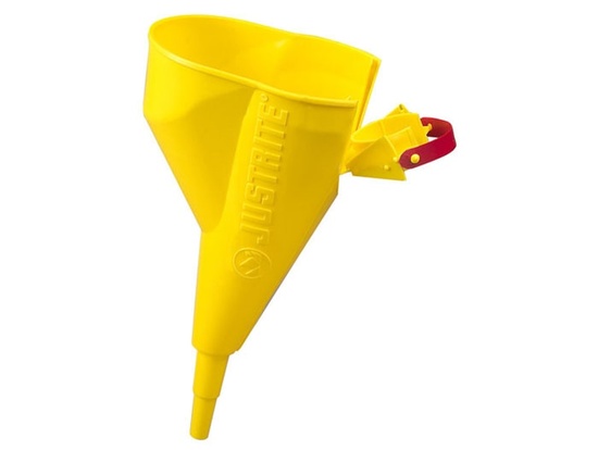 Justrite Funnel for Steel Type I Safety Cans Only, 1 Gallon and Above, Polyethylene, Yellow - 11202Y - Image 1