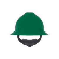 MSA V-Gard Slotted Full-Brim Hat, Green, w/Fas-Trac III Suspension