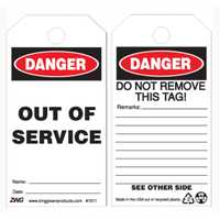 ZING Eco Safety Tag Danger Out of Service 10 Pack